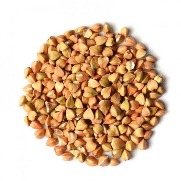 Uncooked buckwheat seeds