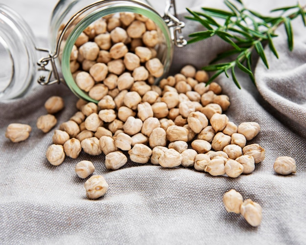 Uncooked dried chickpeas