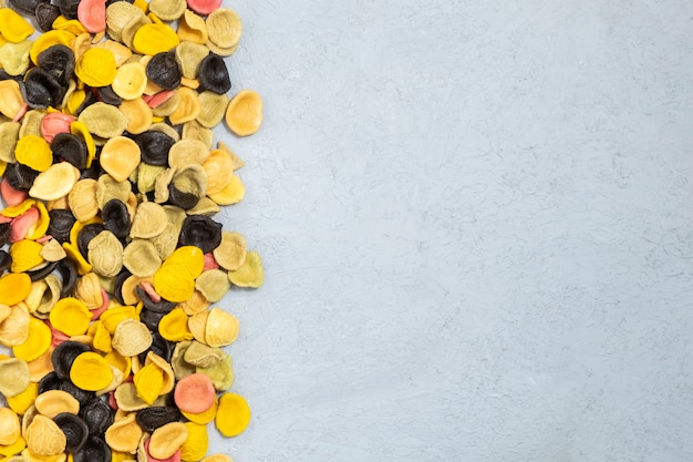 Uncooked italian pasta orecchiette