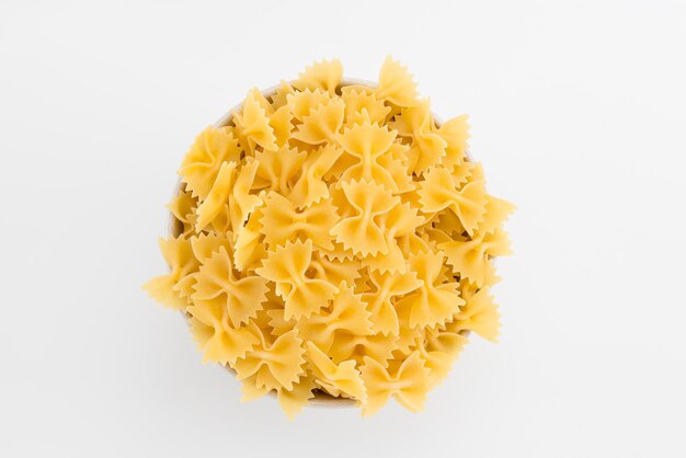 uncooked macaroni in plate