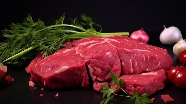 Неваренное мясо сырое свежее говядино готовое к приготовлению