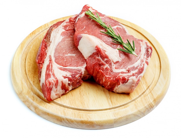 Uncooked organic shin of beef meat