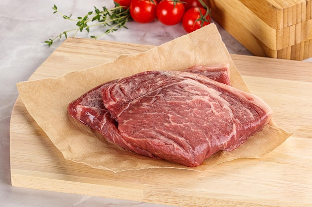 Uncooked raw marble beef steak for grill