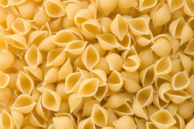 Uncooked raw pasta