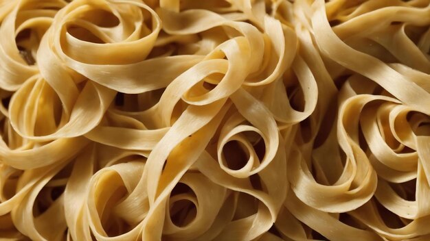 Uncooked tagliatelle pasta