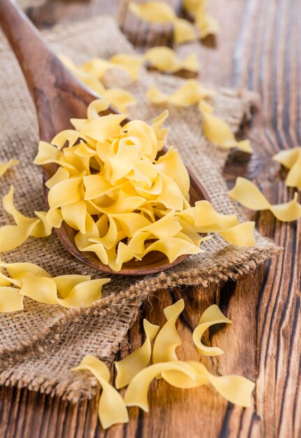 Photo uncooked tagliatelle