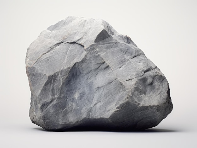 Photo uncover the mystery isolated gray rock against stark white background