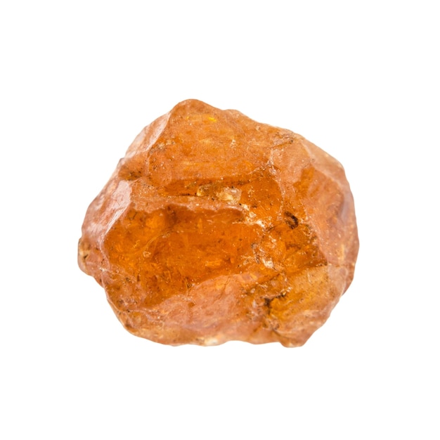 uncut hessonite grossular crystal isolated