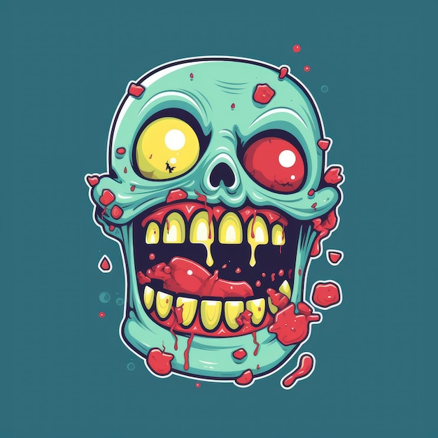 Undead Love Hart en Tanden Zombie Sticker