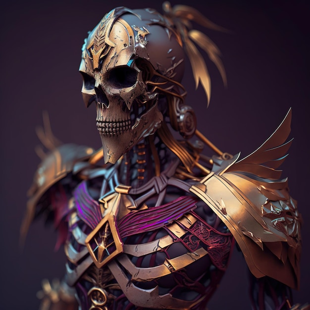 Undead soldier in armor generative ai technology