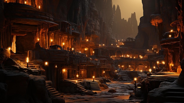 Premium AI Image | Underground City Realistic Fantastic Scenes Fantasy ...