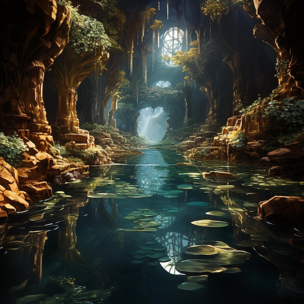 Photo underground lake