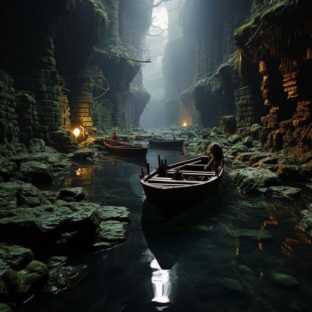 Photo underground lake