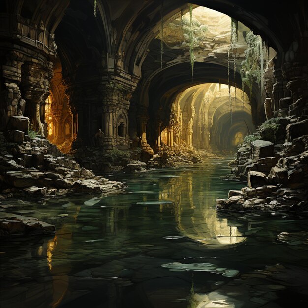 Photo underground lake