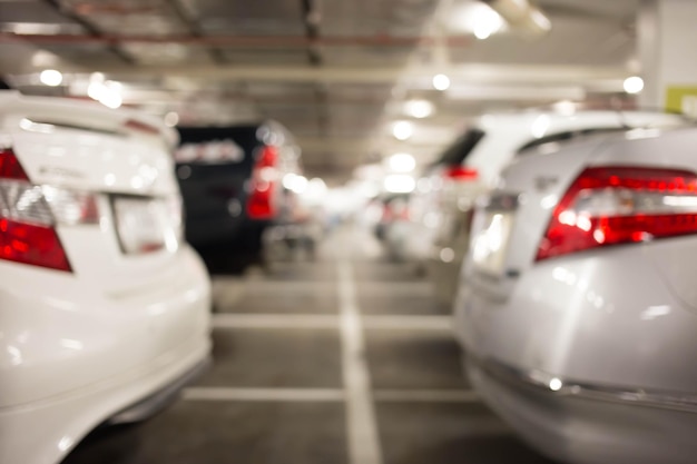 Underground parking with cars