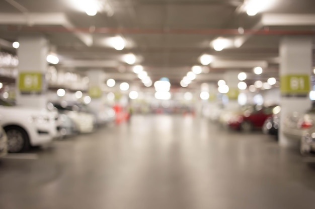 Underground parking with cars