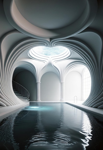 Underground pool art generated by artificial intelligence