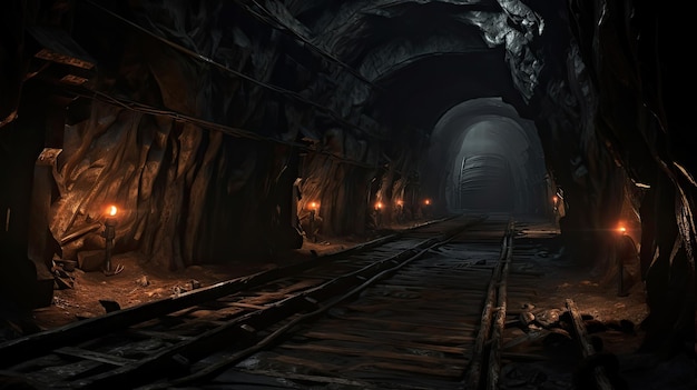 Underground railway for mining