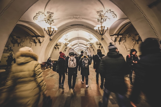 Photo underground railways moscow, russia.