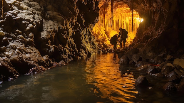 Underground solution cave landscape