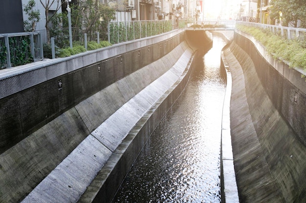 Photo underground tunnel into river