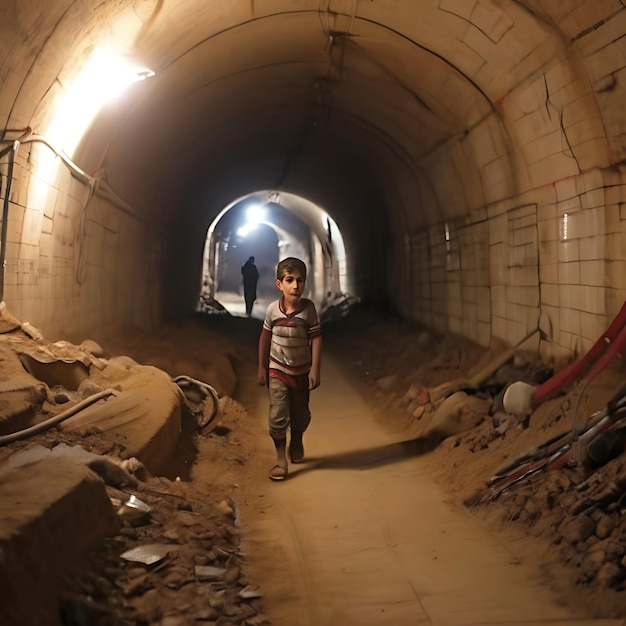 Photo underground tunnels in gaza ai