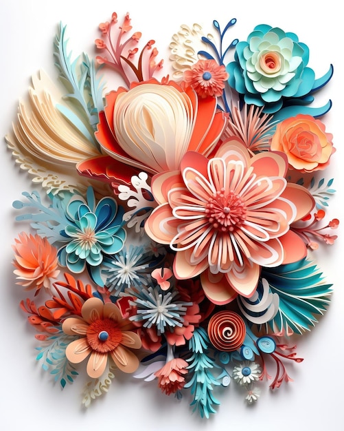 undersea world comes to life in a 3D paper sculpture with vibrant coral reefs