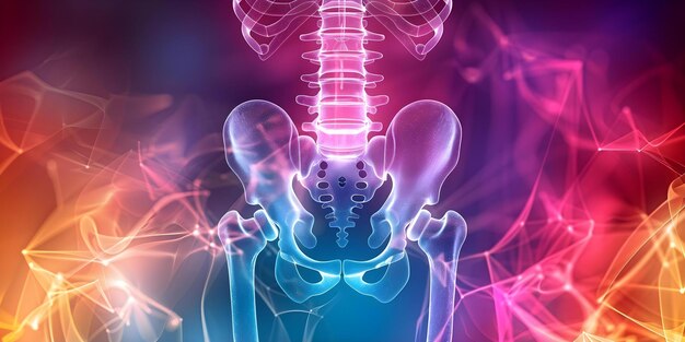 Photo understanding sciatica diagram of nerve compression and its effects on leg and hip pain concept sciatica nerve compression leg pain hip pain diagram