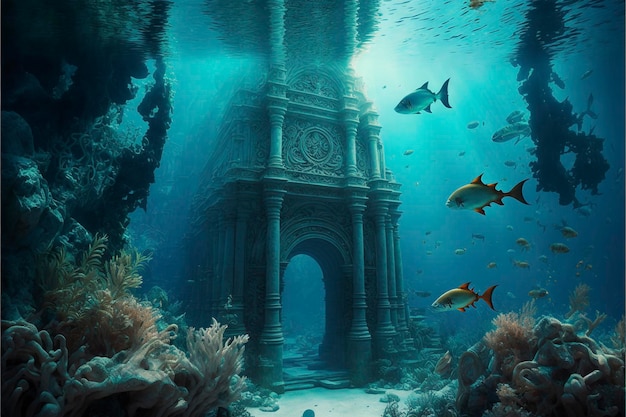 underwater ancient temple