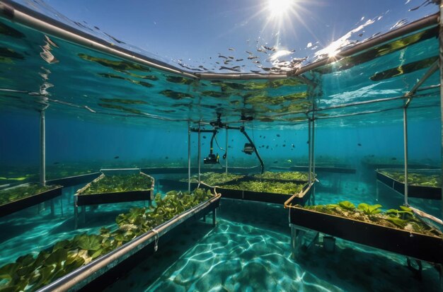 Foto la vista dell'acquario sottomarino