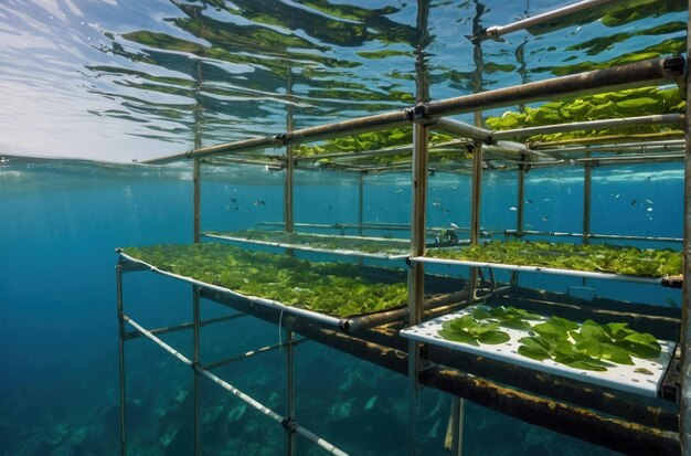 Foto la vista dell'acquario sottomarino