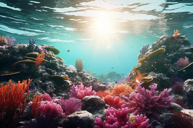 Underwater background in realistic style
