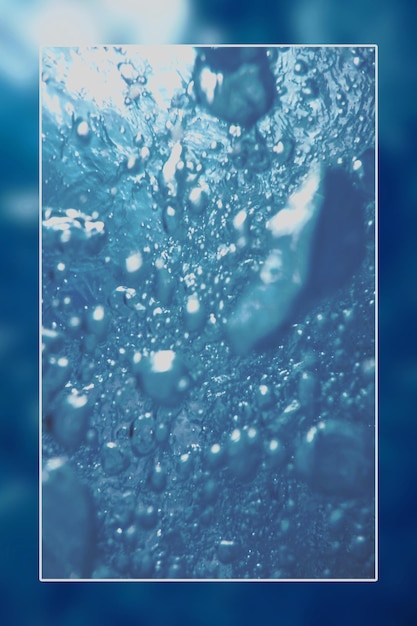 Underwater background white border frame, water surface blank text box