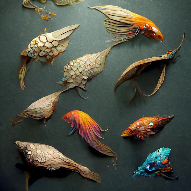 Underwater background with various sea views Underwater scene Cute sea fishes ocean underwater animals