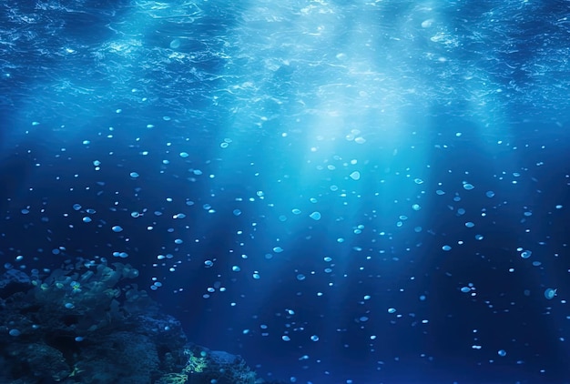 水中の青い背景