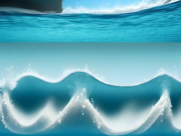 Underwater blue water flow background Generative ai