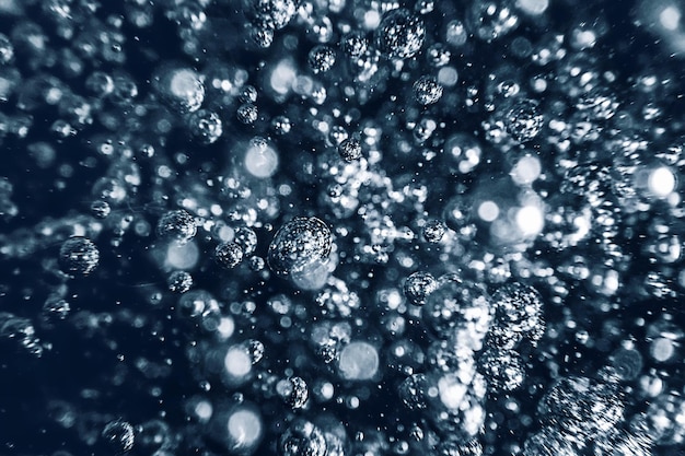 Underwater bubbles Abstract background .Air bubbles in water background.