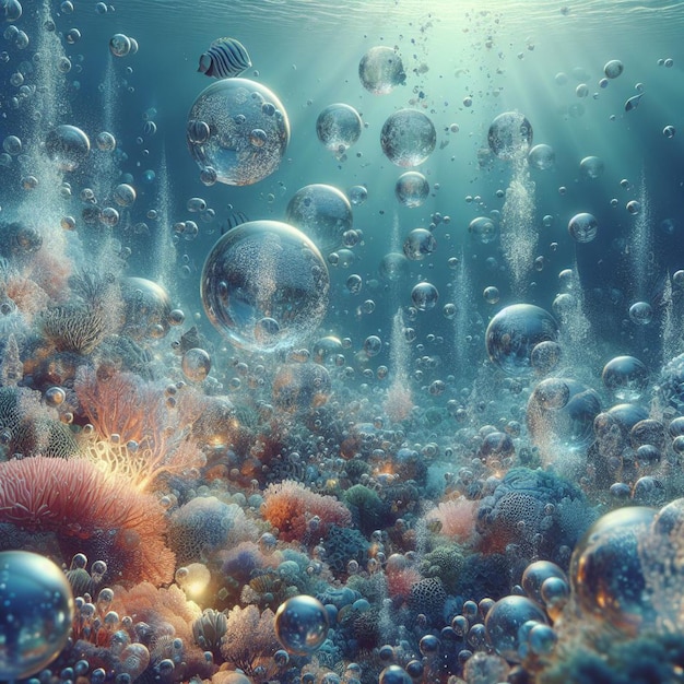 Underwater bubbles background