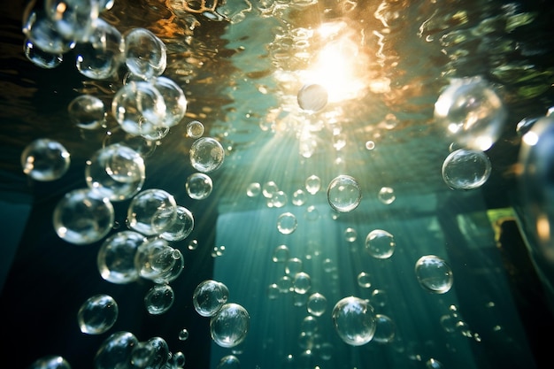 Underwater bubbles sea