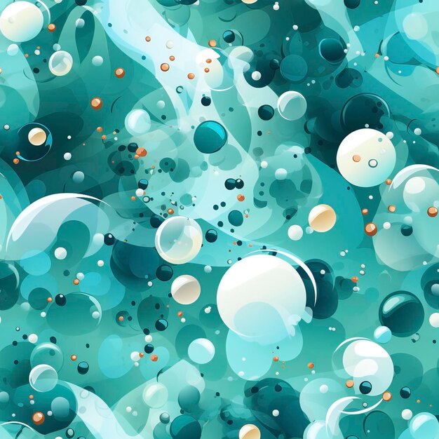 Underwater bubbles seamless pattern tile created with generative AI