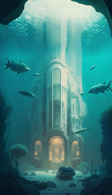 The underwater building of the castle