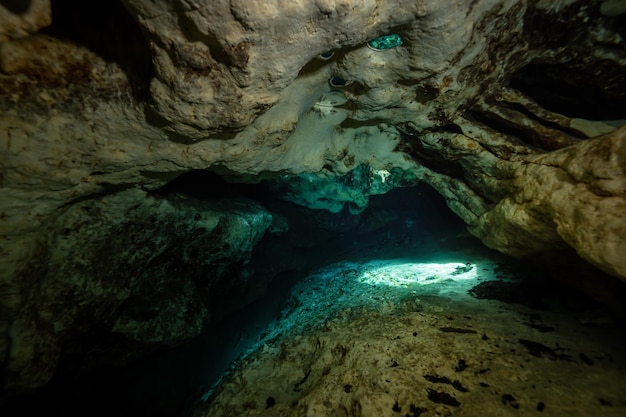 Underwater cave formation American Nature Background