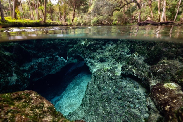 水中洞窟の形成アメリカの自然の背景