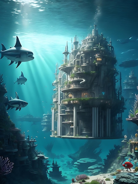 Underwater Cities AI Generated