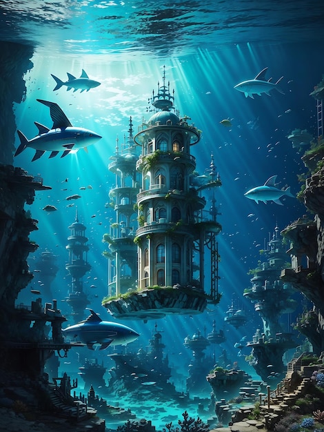 Underwater Cities AI Generated