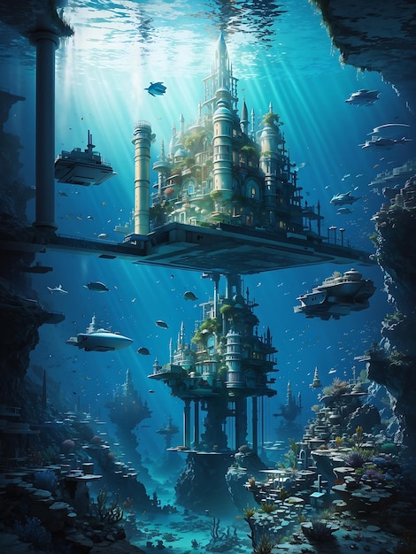 Underwater Cities AI Generated