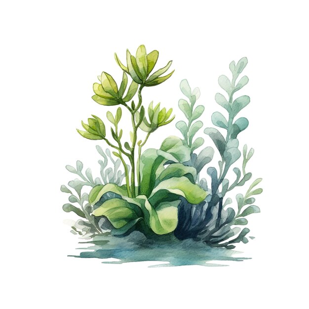 Underwater clipart watercolor painting