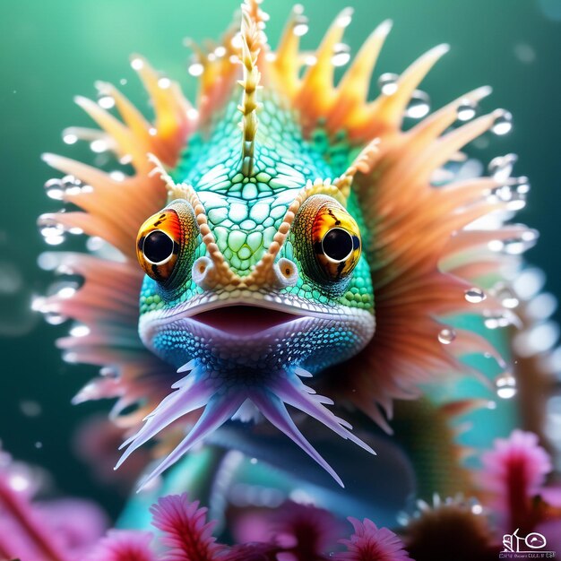 Photo an underwater creature with the ability to change its appearance mimicking its surroundings