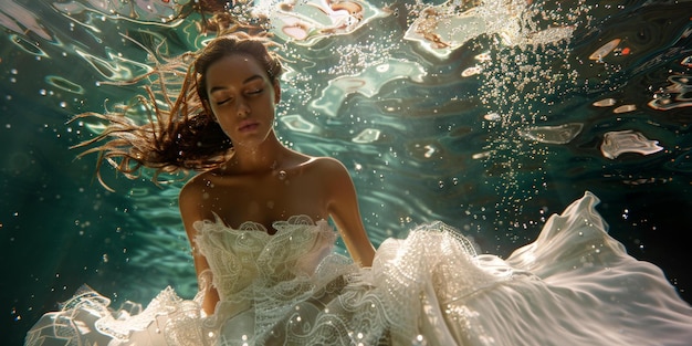 An Underwater Dream A Bride in a White Dress