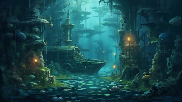 Of a underwater environment scenery